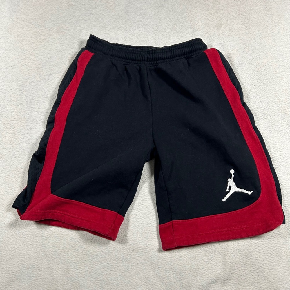 Jordan Fleece Shorts‎ Kids Size Large Black Red Jumpman Athletic Basketball